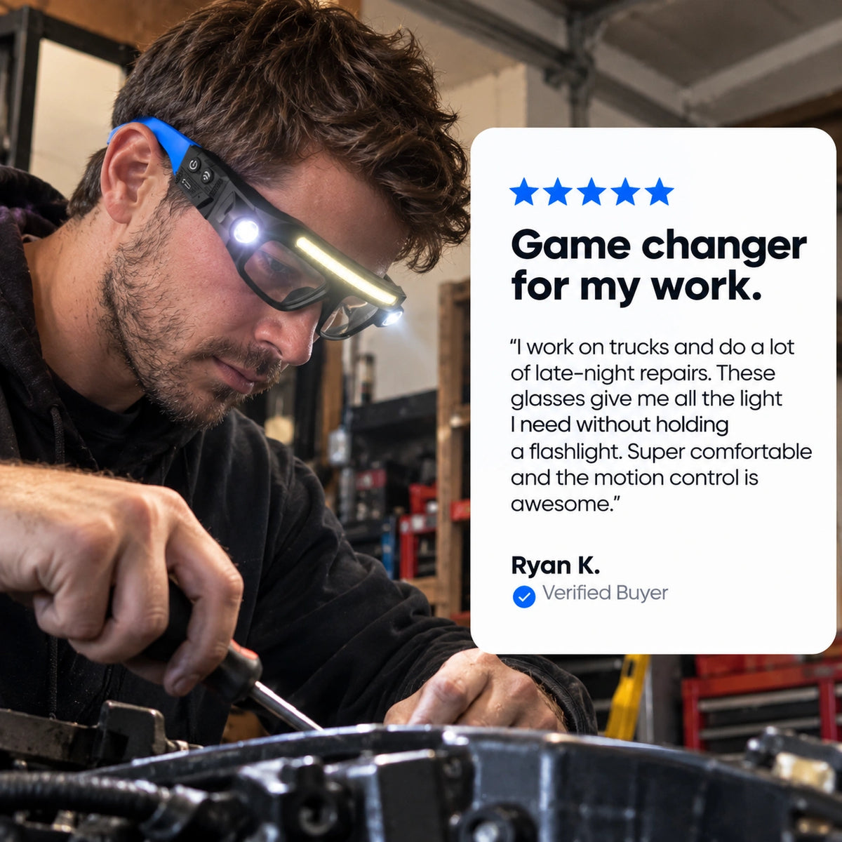 BeamPro™ | Hands-Free LED Light Glasses